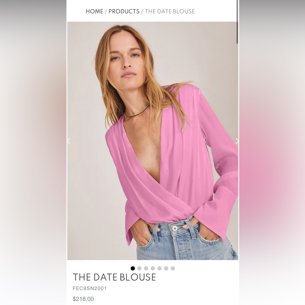Favorite Daughter Pink The Date Blouse
